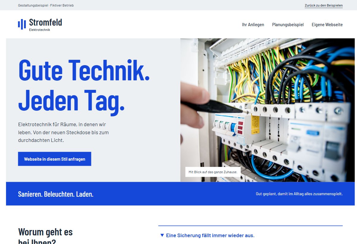 Seitenvorschau Stromfeld – Anliegen und Elektroplanung.